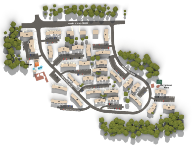 detailed 3d community map with labels